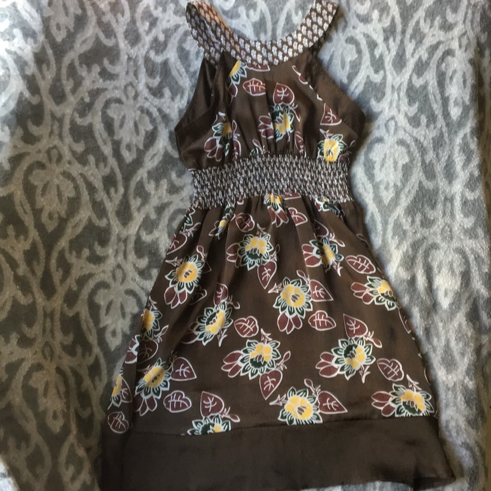 Women’s Brown Floral Midi Polyester Floral Dress - Picture 4 of 6